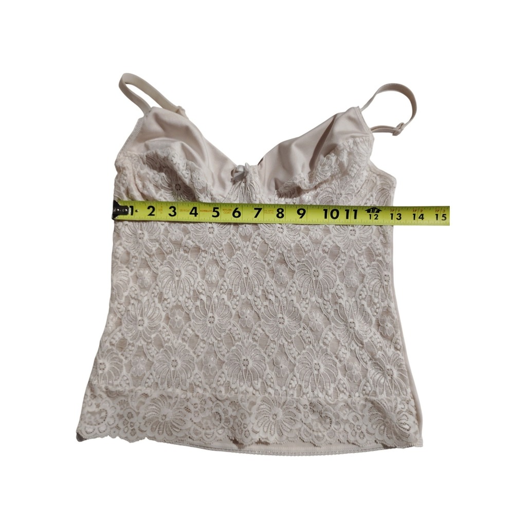 Vintage Lace Trimmed Full Figure Longline Bra Camisole 36C Full Support - Picture 3 of 6